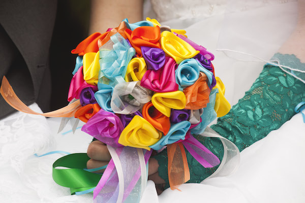 satin ribbon flower bouquet